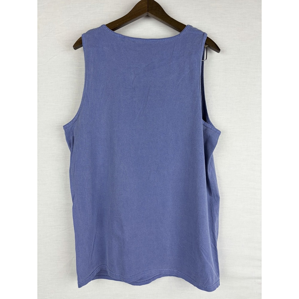Blue 84 Mens Giving Zero Clucks Today Tank Top Crystal Beach Texas Purple Size M - Picture 9 of 10